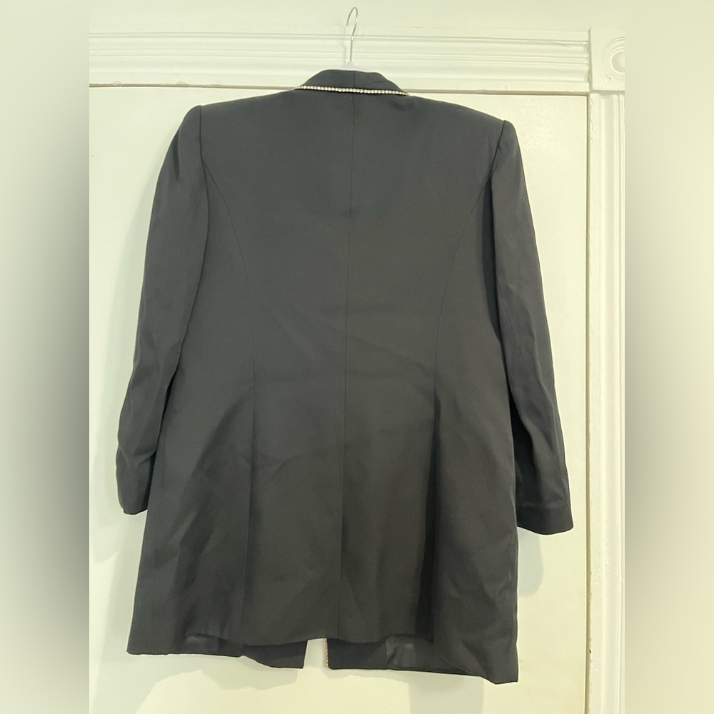 Neicy’s Vintage Black Tuxedo Blazer with Crystal Trim Sz. 8 - Picture 4 of 9